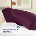 thumbnail image 3 of Couture Charm Emperor ( 110x114 ) Size 1 Piece Flat/Top Sheet Only - Extra Soft Egyptian Cotton 1000 Thread Count Hotel Quality (Solid, Plum), 3 of 6