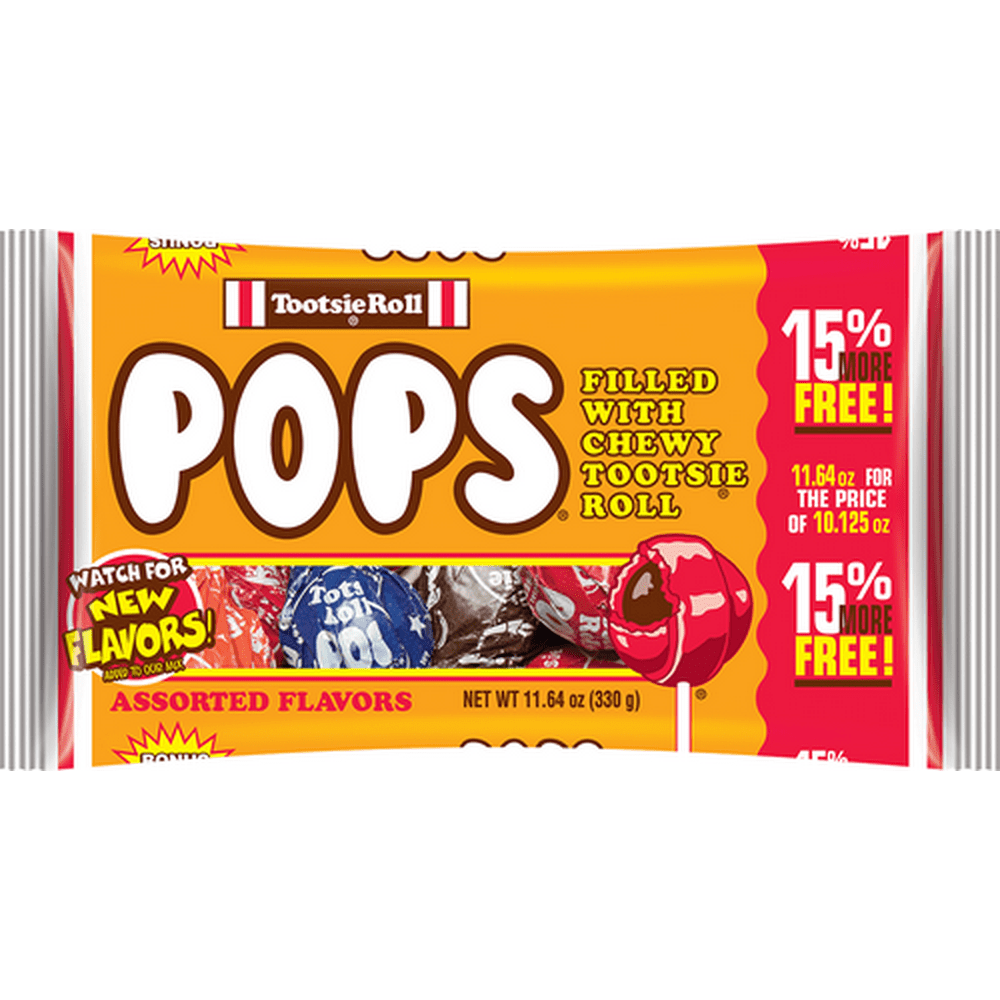 Tootsie Roll, Pops, Pops Filled With Chewy Tootsie Roll, Assorted