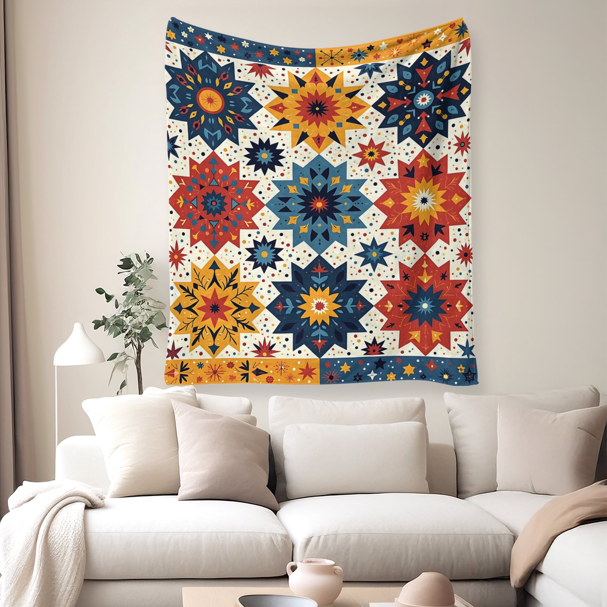 Flannel Fleece Throw Blanket, Soft Large Throw Blanket, Lightweight Cozy Plush Throw Blanket Fit Sofa Bed, 40"x50", Patchwork Floral Pattern