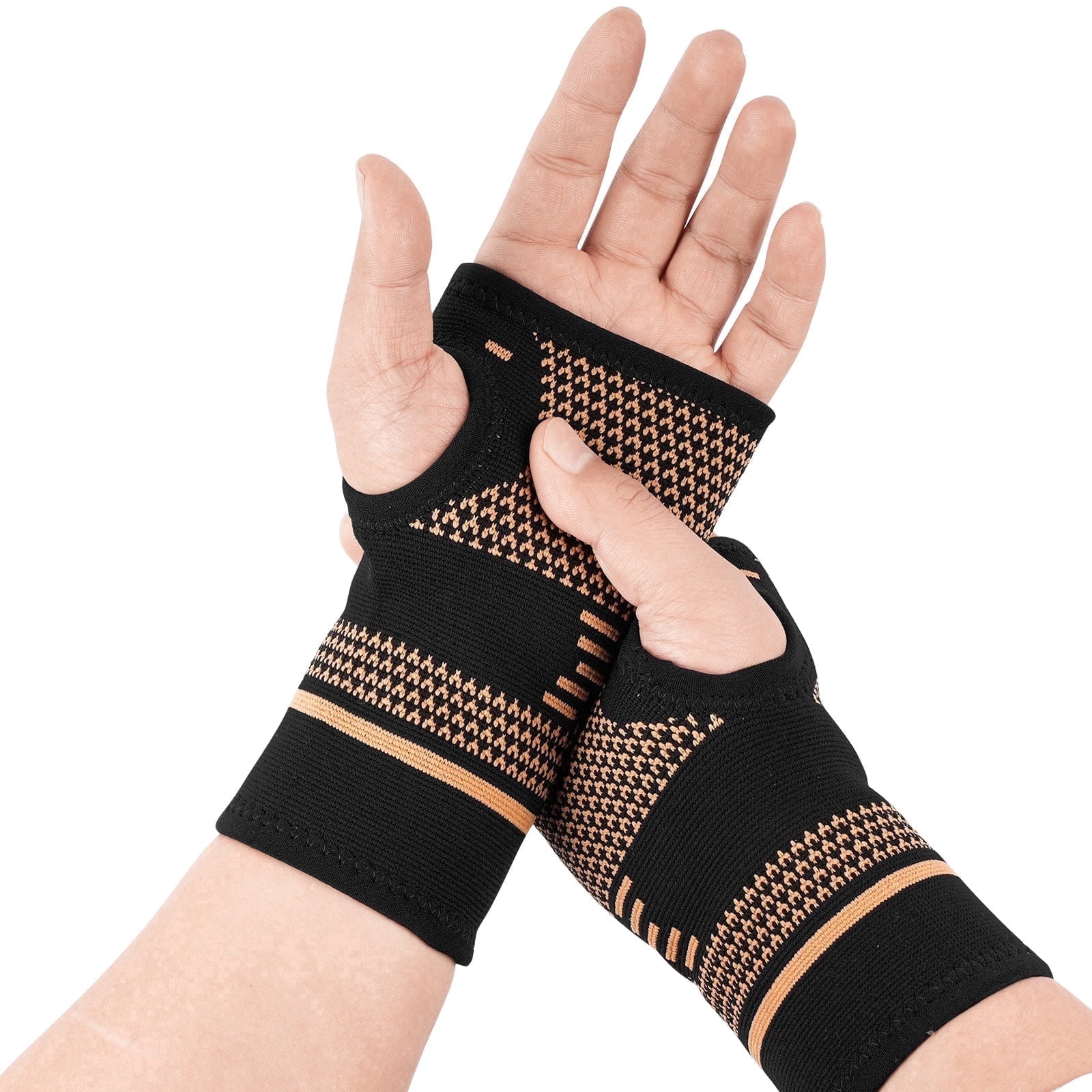 Copper wrist compression brace, wrist support sleeve, for tendinitis and carpal tunnel syndrome, wrist support brace