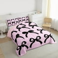 thumbnail image 2 of Manfei Kid Cartoon Bow-tie Bedding Comforter Set, Fairy Tale Twin Comforter Sets, Vintage Ribbon Bowknot Reversible Bedding Set, Microfiber Bedroom Decor, 2 Pieces, 2 of 8