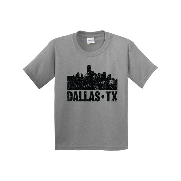 Inktastic Dallas Texas City Skyline with Grunge Youth T-Shirt
