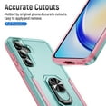 thumbnail image 3 of Case for Samsung Galaxy S24 FE with Rugged Rotated Ring Stand, Military Grade Heavy Duty Cover Support Magnetic Car Mount Shockproof Protective Case for Samsung Galaxy S24 FE, Green/Pink, 3 of 9