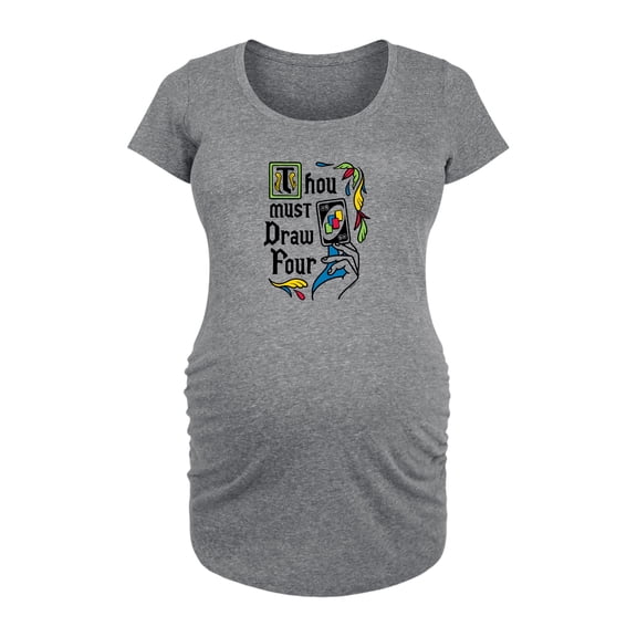 Uno - Thou Must Draw Four - Women's Maternity Scoop Neck Graphic T-Shirt