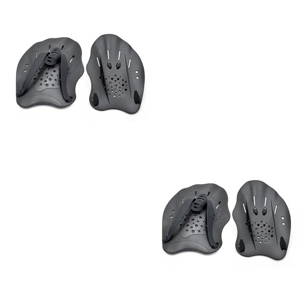 Yuarrent 1 par de palas de mano universales para niños con correa ajustable, entrenador de paleta de natación, tren de ejercicio, buceo, negro Type1 NO1