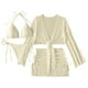 thumbnail image 4 of WILLBEST Traje de Baño Dama conjunto de Bikini de Cuatro Piezas para Vacaciones En La Playa de Color Sólido 2025 para Mujer, 4 of 7