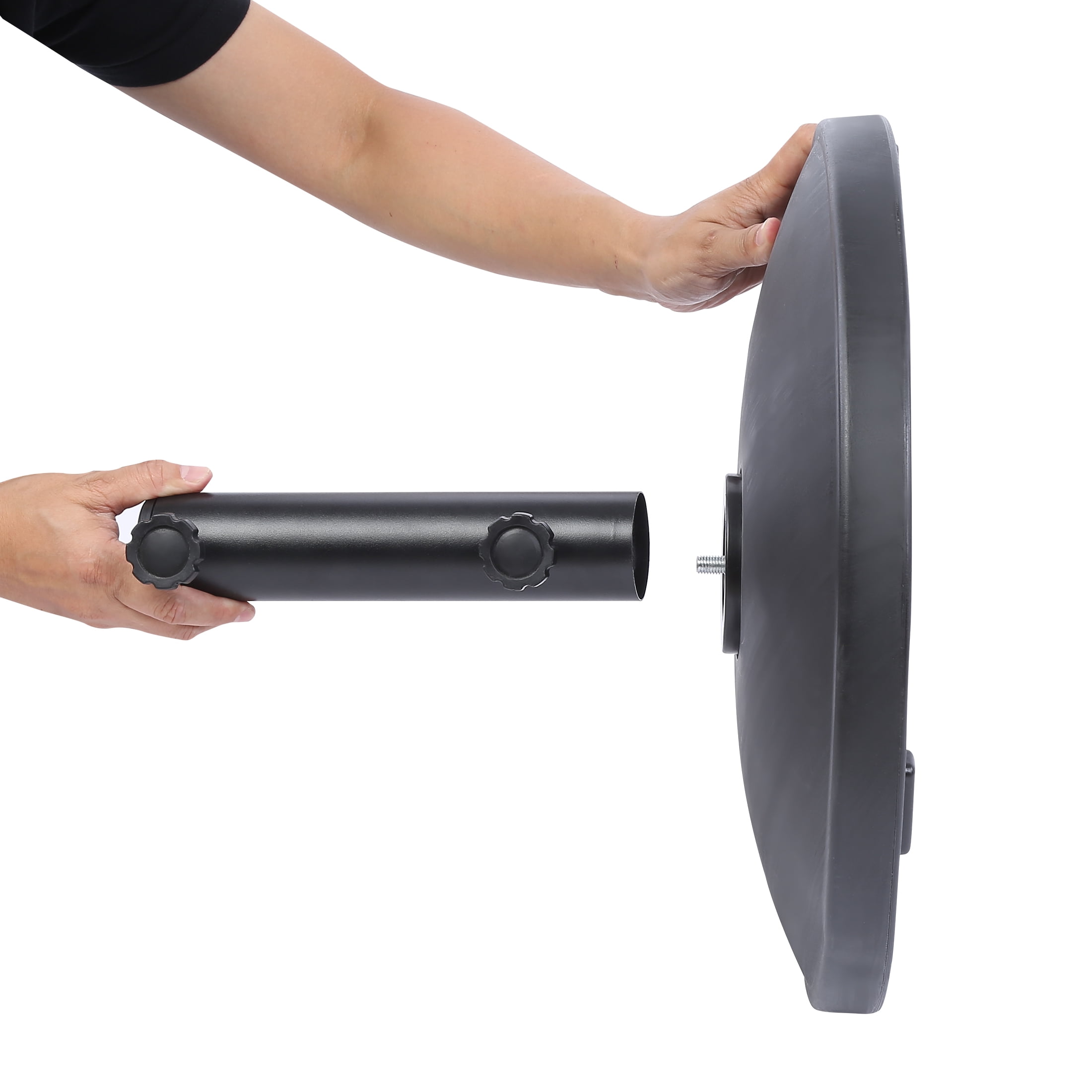 Westin Outdoor Round Resin Concrete Umbrella Base Weight, Black