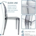 thumbnail image 4 of Fohfurniture Set of 4 Clear Ghost Chairs, Modern Transparent Accent Side Chairs, Clear Polycarbonate Dining Room Arm Chairs for Events, Weddings, Banquets, 4 of 11