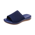 thumbnail image 2 of Domuza Orthopedic Sandals for Women Arch Support Flat Wedge Sandals Breathable Non Slip Slip on Orthopedic Slippers Comfortable 2026 Foam Shoes Dark Blue 7（EU-38）, 2 of 6