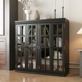 thumbnail image 2 of KULAGAGA 47.2" W Cubeical Storage Bookshelf with 4 Tiers Shelf, Modular Display Cabinet with Glass Doors,Modern Curio Cabinet for Home Office Living Room, Stackable Unit in Black, 2 of 8