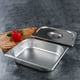 thumbnail image 4 of Bandeja de buffet de acero inoxidable Bandeja de buffet rectangular Bandeja para servir la cena Contenedor de alimentos Bandeja con tapa (3.9L), 4 of 4