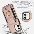 thumbnail image 6 of Wallet Case Compatible with iPhone 11 with Card Holder, 360° Rotation Finger Ring Kickstand PU Leather Stretchy Fabric Cover Drop Protection with Magnetic Snap Case Cover, Rosegold, 6 of 8