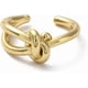 thumbnail image 2 of 1 anillo de puño abierto con nudo de latón chapado en oro de 18 quilates para mujer, joyería para boda, compromiso y fiesta. Diámetro interior: 17,4 mm., 2 of 3