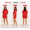 thumbnail image 4 of Carlikeit Casual Summer Matching Set for Women, Ribbed Short Sleeve Top and Shorts Outfit with Pockets, Loose Fit Cruise and Vacation Lounge Set, 4 of 6