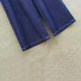 thumbnail image 4 of Spring/Summer New Straight-Leg Pants Women's Dark Blue Wide-Leg Pants Elastic Waist Soft Linen Jeans Women's Trousers, 4 of 13