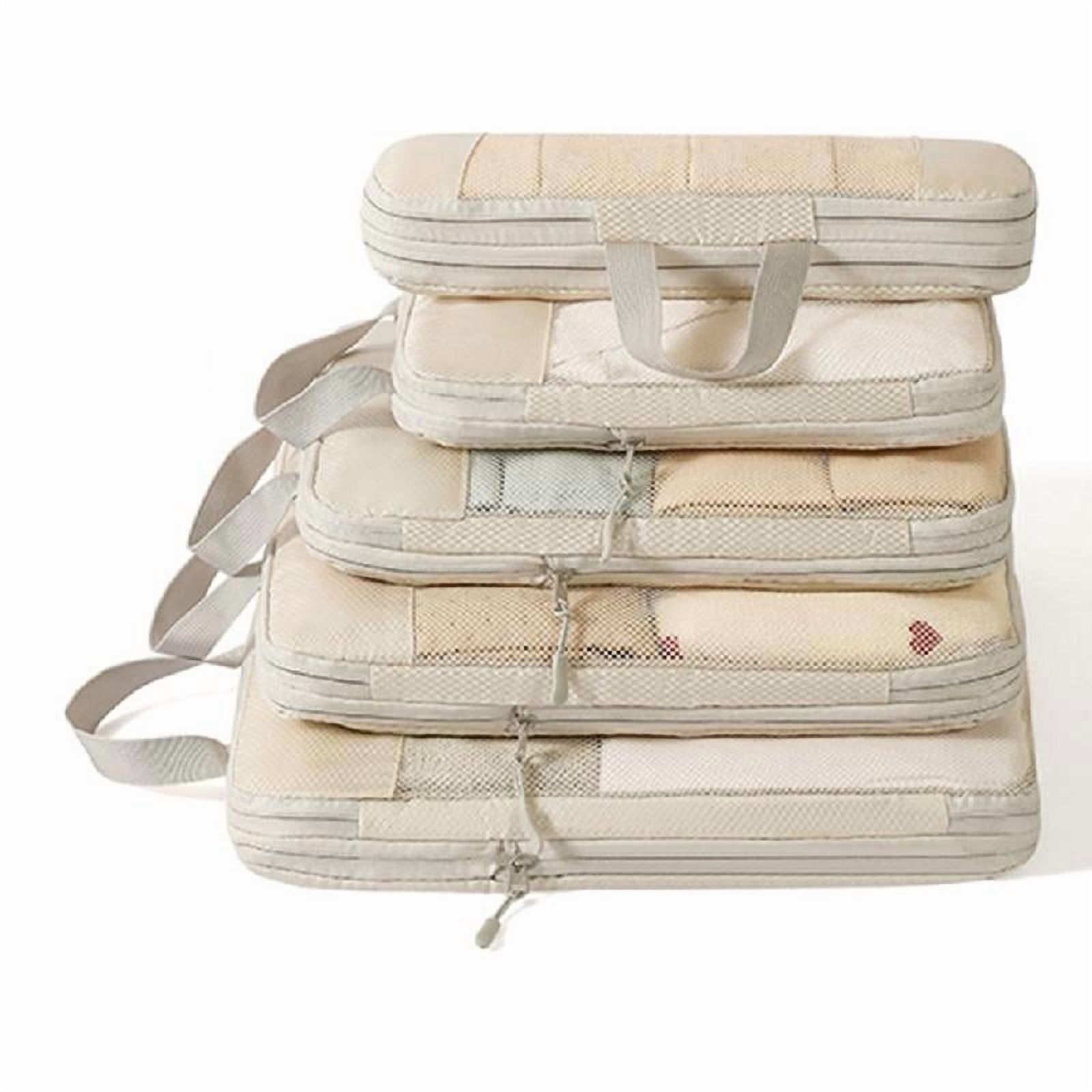 Yammee 5Pcs/set Travel Bag Compression Packing Cubes Lightweight Storage Bag Portable Luggage Suitcase Organizers Zipper Pouch