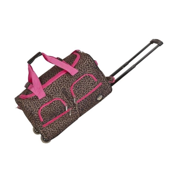22 in. ROLLING DUFFLE BAG - PINKLEOPARD