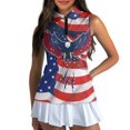 thumbnail image 3 of HUIACONG Eagle Design for The American Flag Women's Sleeveless Golf Shirts, Half Zip Collared Stretchy Workout Tank Tops Elastic Golf Top for Tennis Running, 3 of 7