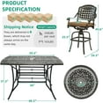 thumbnail image 3 of VIVIJASON 9-Piece High Patio Dining Set, All Weather Cast Aluminum Outdoor Bar Table and Chairs Set, Includes 8 Swivel Bar Stools & 64" Bar Height Dining Table with 35.5" Lazy Susan, Umbrella Hole, 3 of 8