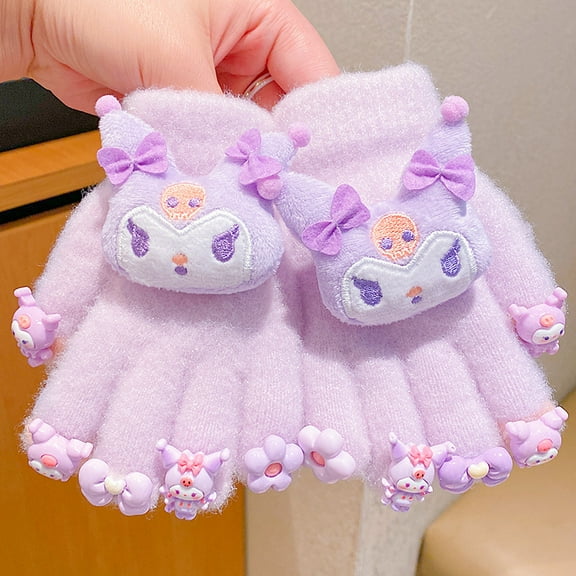 Winter Gloves Cute Cartoon Warm Cold-Proof Five-Finger Gloves Split-Finger Gloves