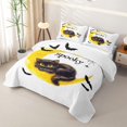 thumbnail image 3 of Manfei Halloween Cat Bat Quilt King, Midnight Moon King Coverlet Set, White Yellow, 3pcs, 1 Bedspread and 2 Pillowcases, 3 of 7