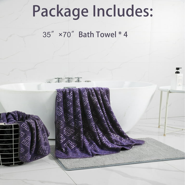 Mistyrose 4 Pack Oversized Bath Towels Set, Blue 35x70 Extra Large Towel  Microfiber Soft XL Bath Sheet Super Absorbent Bathroom Towels Set Quick Dry