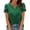 Green, variant on Enjoytime Women's Tops Solid Color Lace Patchwork V Neck Short Sleeve Blouses Summer Vacation Casual Shirts