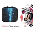 thumbnail image 6 of FORMRS Travel Makeup Bag Large Capacity Train Case Cosmetic Organizer with Adjustable Dividers, Blue Tree, 6 of 8