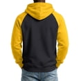 thumbnail image 5 of Fabrcox Hoodies for Men Fleece Lined Raglan Oversized Mens Hooded Sweatshirts Color Block Fall Winter Warm Athletic Long Sleeve Mens Pullover with Kangaroo Pocket Black S, 5 of 5