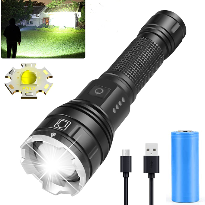 Flashlight,Rechargeable LED Flashlight,90000 High lumens Super Bright