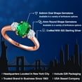 thumbnail image 2 of Gem Stone King 18K Rose Gold Plated Silver Ring Nano Emerald Moissanite (1.21 Cttw), 2 of 7