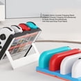 thumbnail image 3 of Charger for 2017, OLED Game Controller, 4 Charging Slots, 8 Game Card Slots, 4 in 1 Charging Dock Station with Foldable Stand, Non Slip Base, 3 of 7