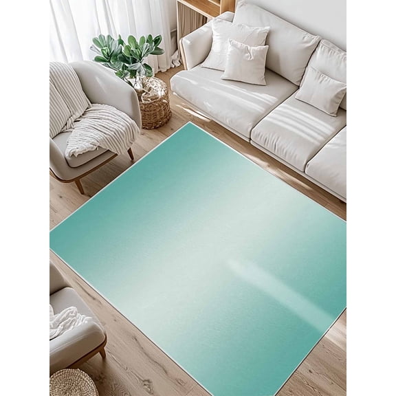 Ombre Area Rug for Bedroom 4x6 Ft Teal Green Gradient Super Soft fuzzy Throw Rug Non-Slip Fluffy Plush Indoor Floor Carpet for Living Room Nursery Home Decor