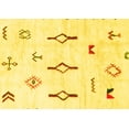 thumbnail image 1 of Ahgly Company Machine Washable Indoor Rectangle Solid Yellow Modern Area Rugs, 5' x 7', 1 of 4