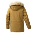 thumbnail image 4 of Rrunsv Parkas for Men Men's Warm Parka -Trim Windproof Long Sleeve Mid-Length Coat Brown,XXXXL, 4 of 4