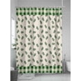 thumbnail image 5 of Fsddascl Green Leaf Shower Curtain Set - Extra Long 72" x 96" Washable Bathtub Curtain with 12 Hooks, Pastoral Botanical Buffalo Plaid Checkered Waterproof Fabric Stall Shower Curtains for Bathroom, 5 of 6