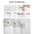 thumbnail image 5 of No Hook Shower Curtain with Snap in Liner, Christmas Gold and White Snowflake Grey Hotel Shower Curtains for Bathroom, Washable Shower Curtain Liner Set with Mesh Top Window, 48"x72", 5 of 6