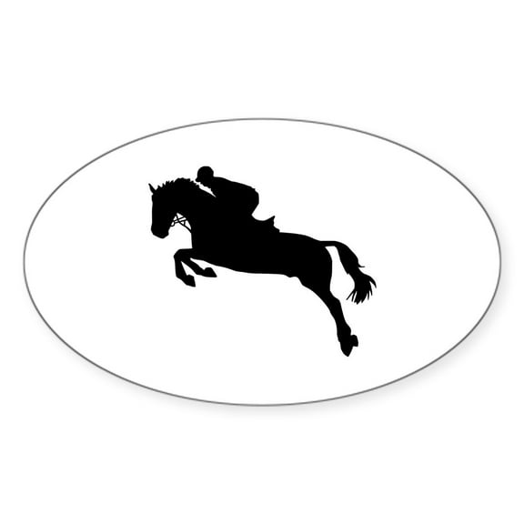 CafePress - Horse Show Jumping - Sticker (Oval)