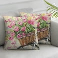 thumbnail image 3 of nygtbtfer Spring Decorations Pink Tulip Spring Pillow Set of 2 Throw Pillow Case Market Farmhouse Cushion Cover for Home Sofa Couch White, 3 of 7