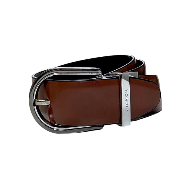 Hickok Cinturón Reversible Piel Genuina Caramel-Regaliz 34 mm Hombre