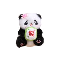 4.33Inch Kawaii Panda Plush Toys Valentine's Day Gifts - Panda with Knitted Bouquet Plush, Cute and Cozy Stuffed Animal Holding Flower for Girlfriend, Wife, or Loved Ones