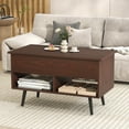 thumbnail image 4 of Costway 31.5" Lift Top Coffee Table Modern Table with Hidden Compartment&Wood Legs For Home Brown, 4 of 10