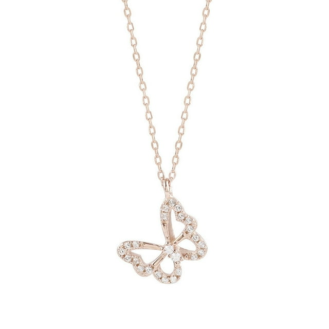 Collar de mariposa Sonducket Chapado en plata con diamantes de imitación para mujer