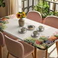 thumbnail image 3 of Spring Flowers Table Cloths for 6 Foot Rectangle Tables, Botanical Blossom Floral Pot Plants Patio Waterproof Elastic Fitted Tablecloths, Washable Rectangular Table Cover for Camping, 3 of 8