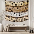 thumbnail image 5 of Brown Cat Paw Print Large Tapestry for Bedroom Wall Hanging Tapestry,Vintage Farmhouse Country Wooden Grain Ceiling Backdrop Tapestries Poster Blanket Wall Decor for Teens Room Living Room 100" x 59", 5 of 8