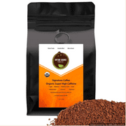 Super High Caffeine Organic Espresso/Fine Grind Coffee, Double Caffeine, 12oz, Medium Roast (2 Pack)