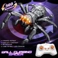 thumbnail image 2 of Jouets de Voiture Rc Araignée Murale pour Enfants, Jouet Araignée Télécommandée Rechargeable avec Yeux à DEL, Araignée Murale Rc à Rotation 360, Double Mode Conduite au Sol et au Mur, Cadeau de Noël et d'Anniversaire pour Garçons, 2 of 8