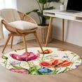thumbnail image 4 of Round Rugs 3Ft, Spring Floral Round Area Rug Washable Indoor Throw Carpet, Summer Tulip Elegant Botanical Butterfly Small Non Slip Circle Rug for Bedroom Living Room Home Decor Aesthetic, 4 of 8