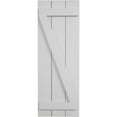 thumbnail image 2 of Ekena Millwork 16 1/2"W x 36"H Rustic Three Board Joined Board-n-Batten Smooth Faux Wood Shutters w/Z-Board (Per Pair), Primed Tan, 2 of 10