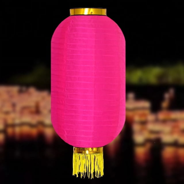 Nvzi 2 linternas de seda japonesas tradicionales de 10 pulgadas, lámpara colgante roja para barra de ramen con borlas doradas para decoraciones de patio al aire libre de Año Nuevo chino